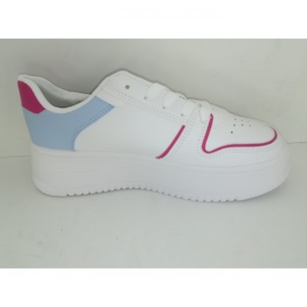 Olympic Stores LY431 Γυναικεία Flatforms Sneakers Λευκό / Ροζ