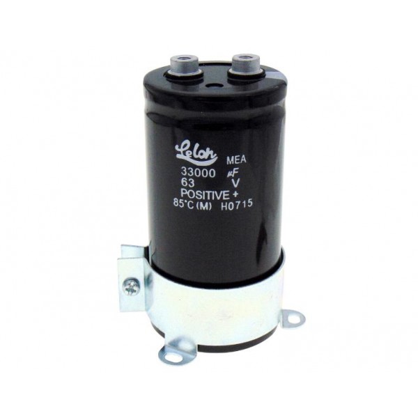 Πυκνωτης Ηλεκτρολυτικος Υψηλων Ρευματων Με Κολαρο 33000Μf/63V 85°C 51X100 Mea Lelon
