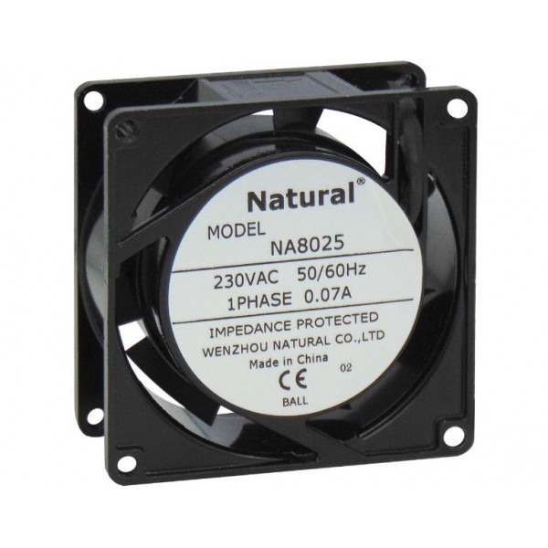 Ανεμιστηρας 80X80X25 230Vac Ρουλεμαν Καλωδιου 8025-230Bh Nal