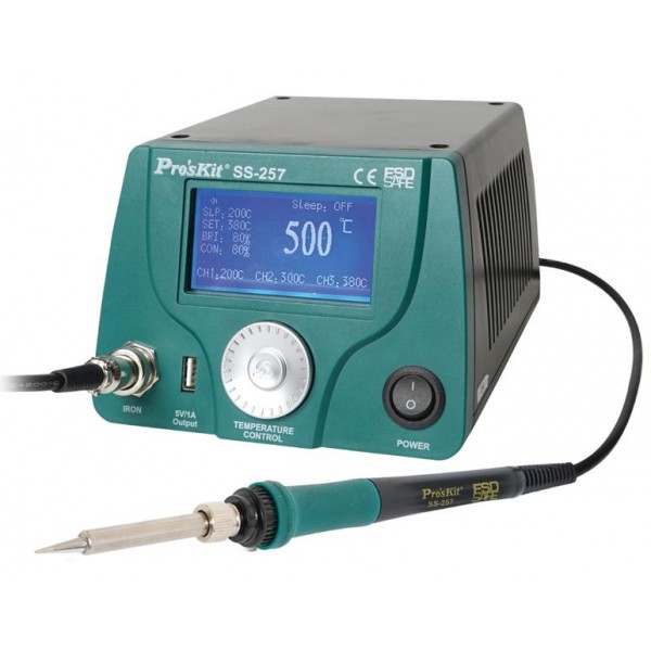 Σταθμος Κολλησης 75W Κεραμικος Lcd Esd+Usb Ss-257B S/pro'skit