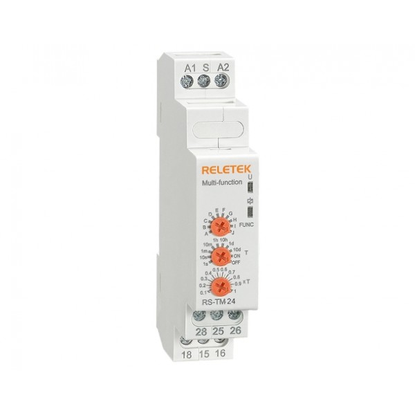 Χρονικο Relay Ραγας 10 Λειτουργιων 2C/o 12-240Vac/dc Rs-Tm24 Reletek (Τεμάχια 2)
