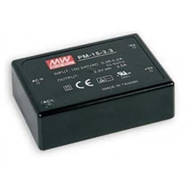 Τροφοδοτικο 15W/15Vdc/1A Pcb Medical Pm-15-15 Mean Well (Τεμάχια 2)
