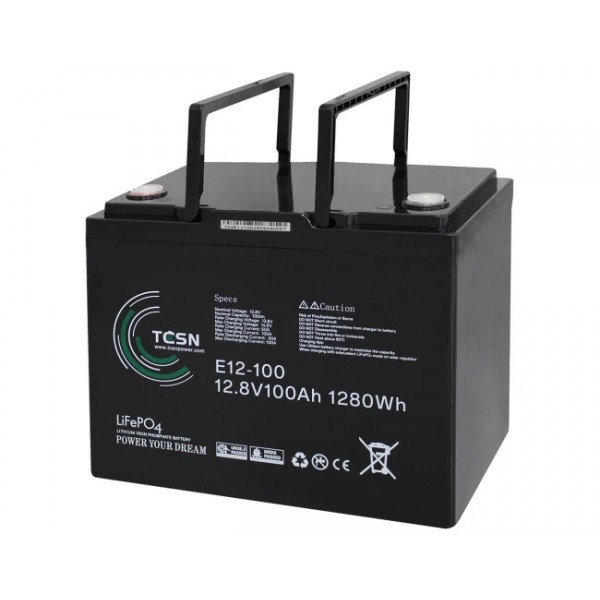 Μπαταρια Λιθιου 12.8V 100Ah Lifepo4 E12-100 Tcn