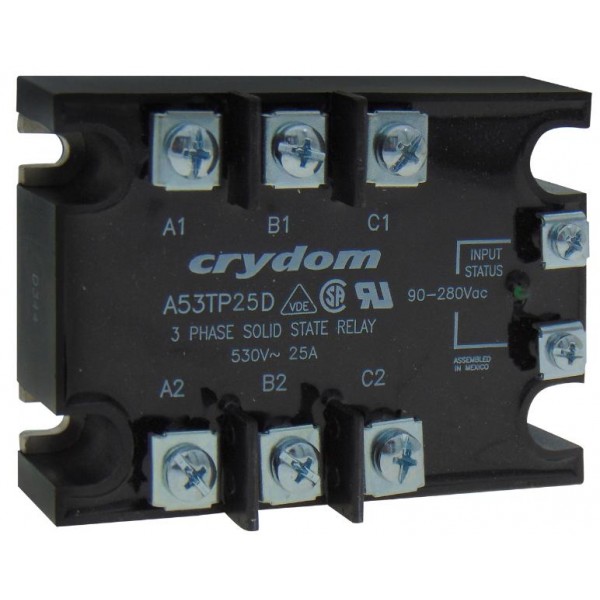 Relay Solid State Panel 3Φ 25A 90-280Vac Input A53Tp25D Crydom (Τεμάχια 2)