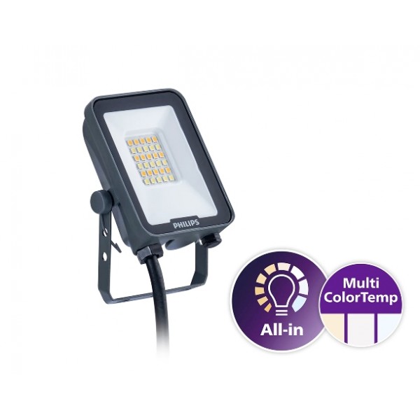 Προβολεας Led 20W 220-240Vac 2200-2400Lm 3Cct 3000K/4000K/6500K All-In Bvp167 Philips