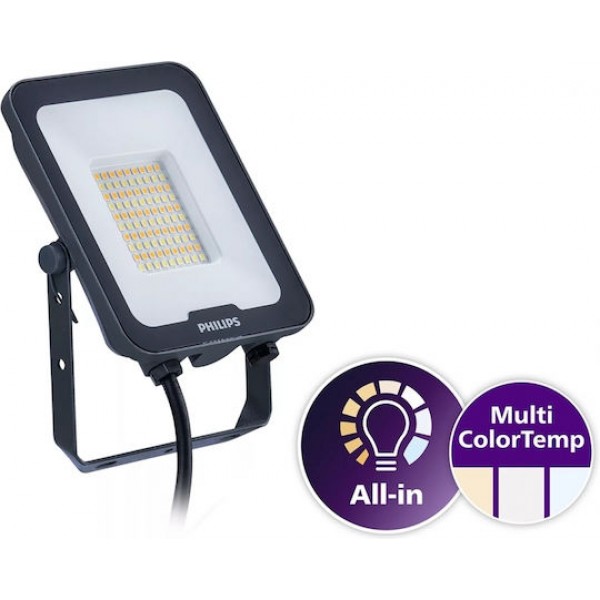 Προβολεας Led 50W 220-240Vac 5500-6000Lm 3Cct 3000K/4000K/6500K All-In Bvp167 Philips