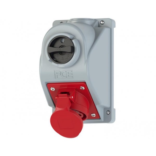 Πριζα Τοιχου Θηλυκη 5P 16A Με Διακοπτη Ip44 96061550 Pce