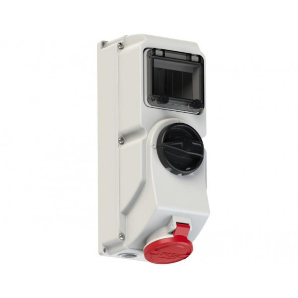 Πριζα Τοιχου Θηλυκη 5P 16A Με Διακοπτη Και Μανδαλωση Ip44 7615-6 Pce