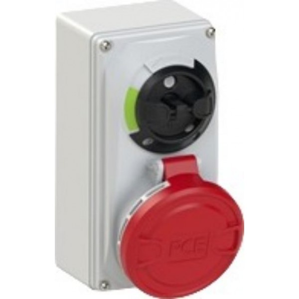 Πριζα Τοιχου Θηλυκη 5P 32A Με Διακοπτη Και Μανδαλωση Ip44 6125-6 Pce