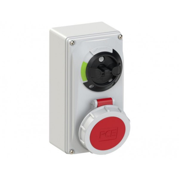 Πριζα Τοιχου Θηλυκη 4P 16A Με Διακοπτη Και Μανδαλωση Ip67 61142-6 Pce