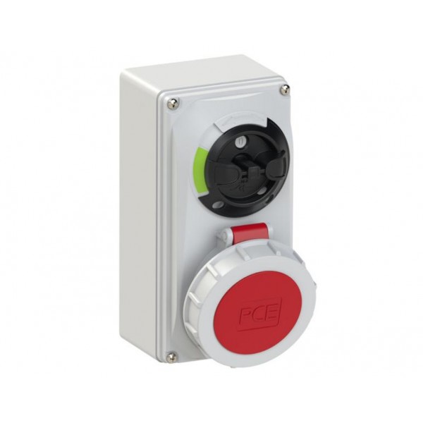 Πριζα Τοιχου Θηλυκη 5P 16A Με Διακοπτη Και Μανδαλωση Ip67 61152-6 Pce