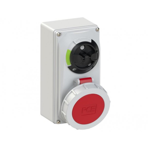 Πριζα Τοιχου Θηλυκη 4P 32A Με Διακοπτη Και Μανδαλωση Ip67 61242-6 Pce