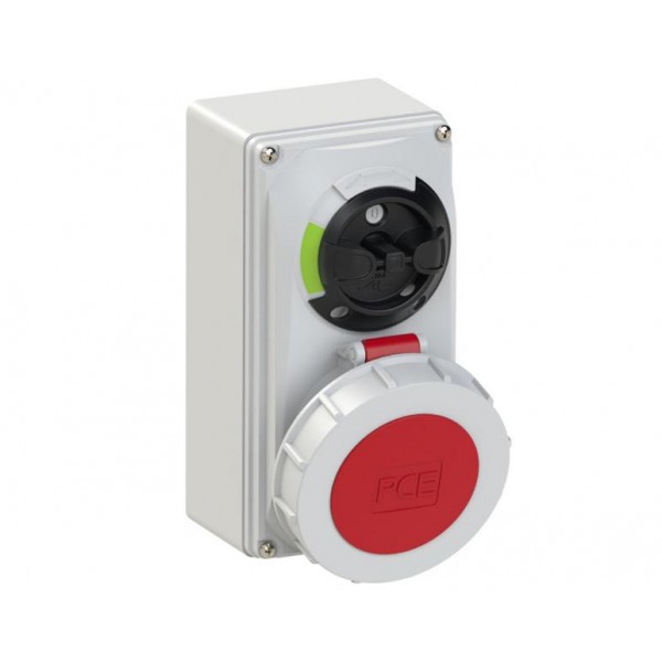Πριζα Τοιχου Θηλυκη 5P 32A Με Διακοπτη Και Μανδαλωση Ip67 61252-6 Pce