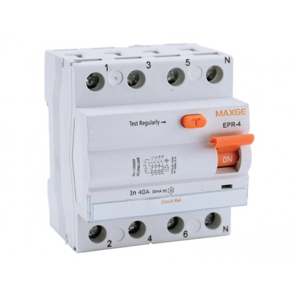 Relay Διαφυγης 4P 63A 30Ma Type A Epr-4 Maxge (Τεμάχια 2)