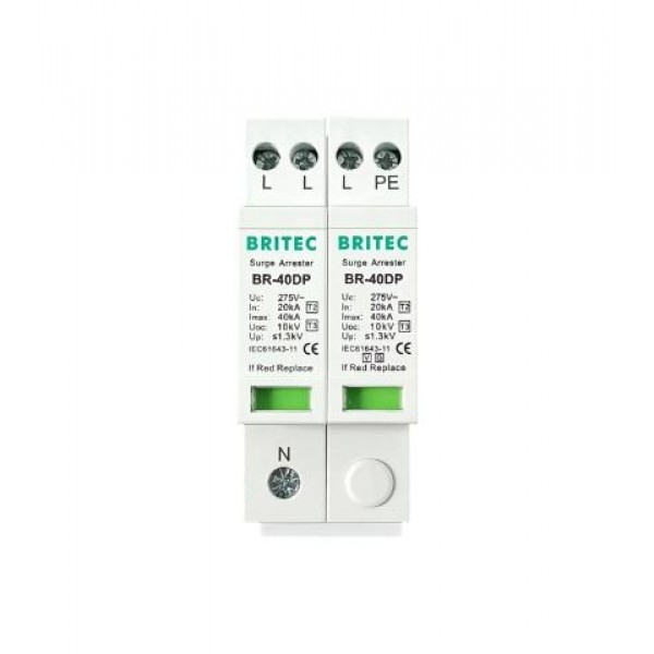 Αντικεραυνικα Ραγας T2+T3 3P+N 40Ka 275Vac Br-40Dp-275-3+1 Britec