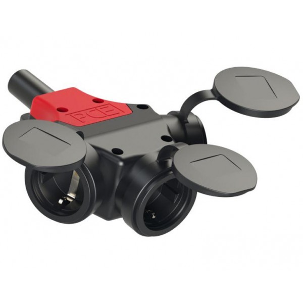 Adaptor Βιομηχανικο 3 Θεσεων Καουτσουκ Με Καπακι Ip44 25311-S Pce (Τεμάχια 2)