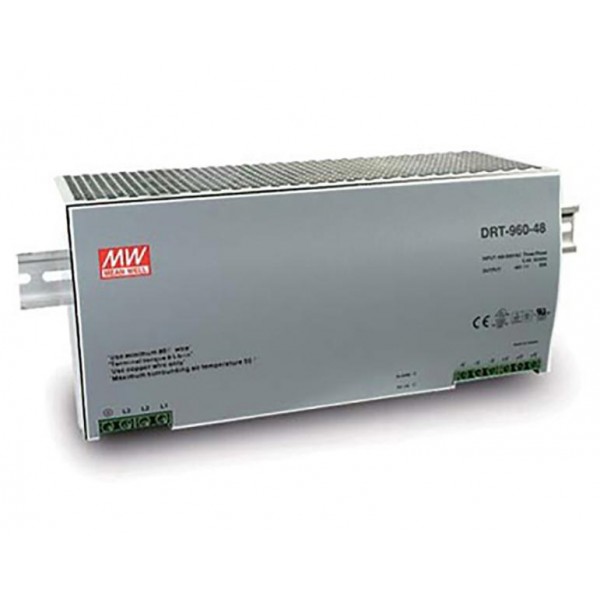 Τροφοδοτικο Ραγας 960W/48Vdc/20A 3Φ Drt-960-48 Mean Well