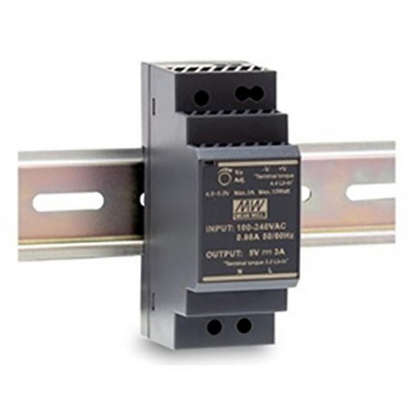 Τροφοδοτικο Ραγας 15W/5Vdc/3A Ultra Slim Hdr-30-5 Mean Well (Τεμάχια 2)
