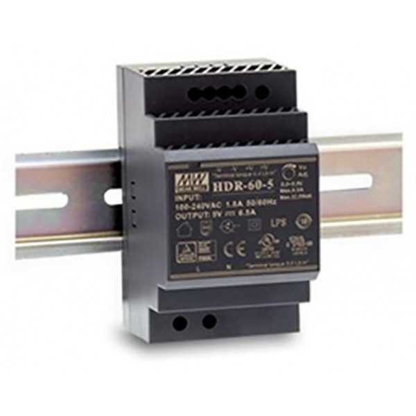 Τροφοδοτικο Ραγας 60W/24Vdc/2.5A Ultra Slim Hdr-60-24 Mean Well (Τεμάχια 2)