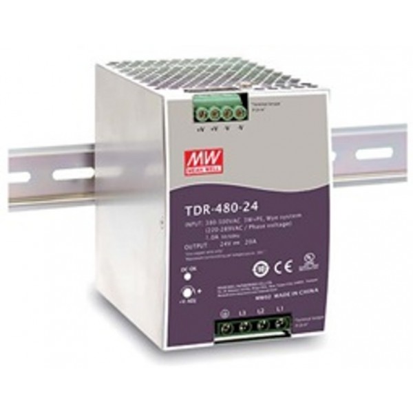 Τροφοδοτικο Ραγας 480W/48V/10A Slim 3Φ Tdr-480-48 Mean Well