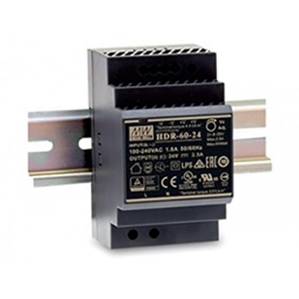 Τροφοδοτικο Ραγας 60W/15Vdc/4A Ultra Slim Hdr-60-15 Mean Well (Τεμάχια 2)