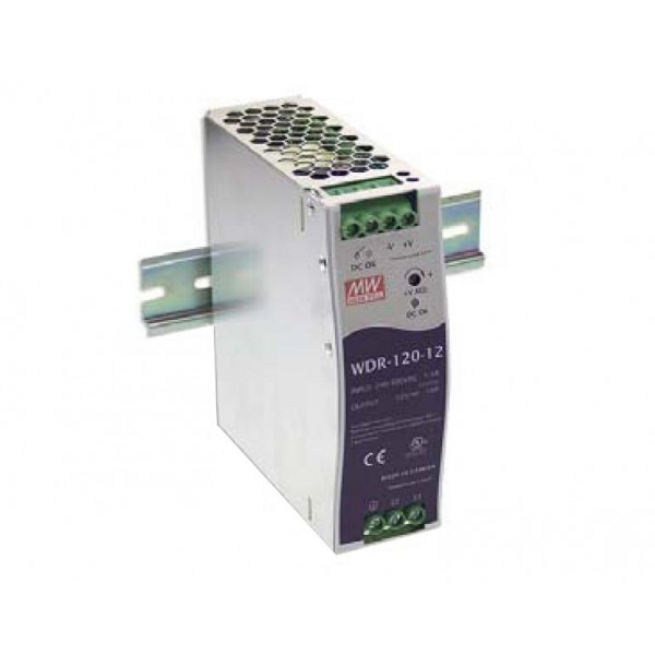 Τροφοδοτικο Ραγας 120W/24Vdc/5A Slim Wide Input 1Φ, 2Φ Wdr-120-24 Mean Well