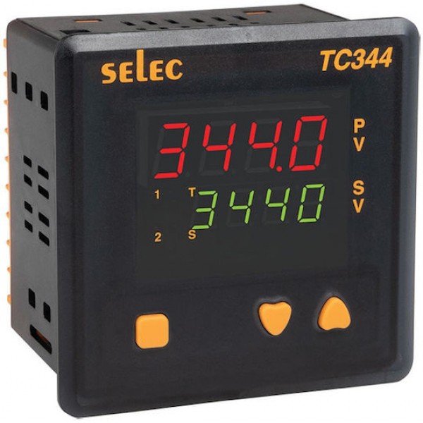 Ελεγκτης Θερμοκρασιας Ψηφιακος 96X96 90-270Vac/vdc Εξοδος 2C/o+ Ssr Tc344Ax Selec