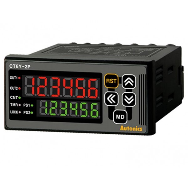 Μετρητης / Χρονικο Πινακα Ψηφιακος 72X36 100-240Vac 2 Relay/npn Ct6Y-2P4 Autonics