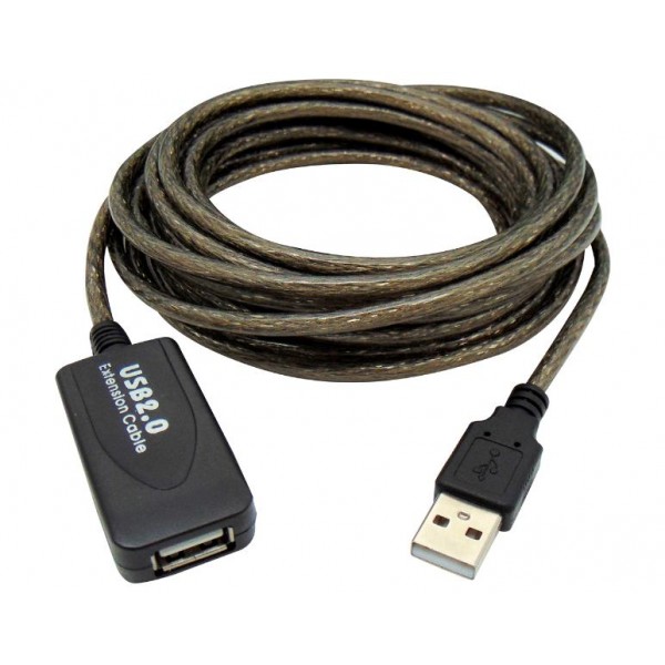 Καλωδιο Usb 2.0 A/m A/f 10M Προεκτασης Με Ενισχυτη Διαφανες Βοχ Ply
