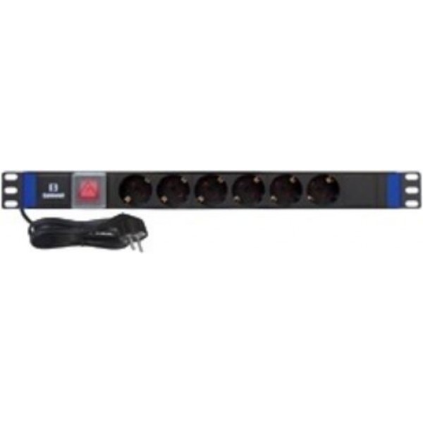 Πολυπριζο Rack 19'' 1U 6 Θεσεων Με Διακοπτη 4000W 16A Safewell