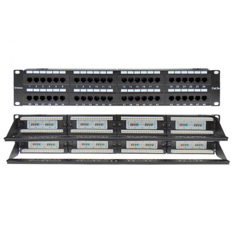 Patch Panel Cat5E Utp 48P 19" 2U Με Οδηγο Καλωδιων Safewell Patch Panel Cat5E Utp 48P 19" 2U Με Οδηγο Καλωδιων Safewell