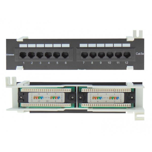 Patch Panel Cat5E Utp 12P 10" 4.7Cm Επιτοιχο Safewell