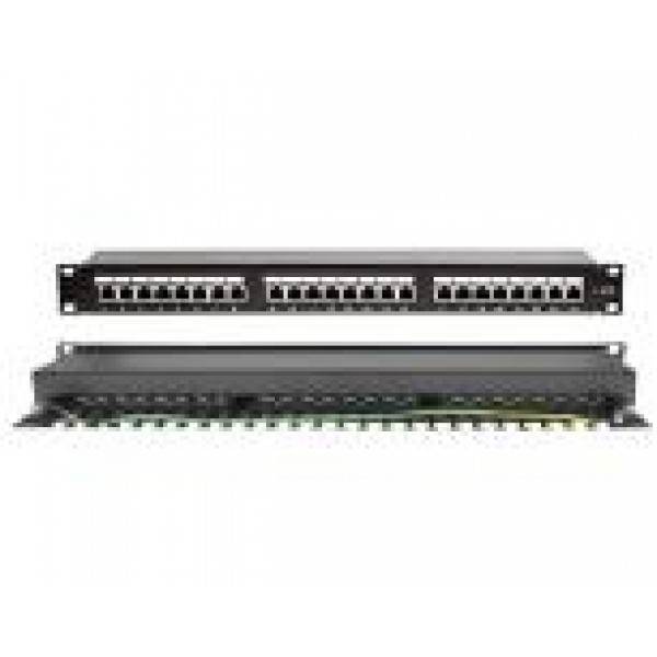 Patch Panel Cat6A Stp 24P 19" 1U Me Οδηγο Καλωδιων Me Ul P200-24 Sut